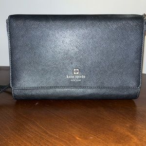 Kate Spade Black Crossbody with Gold Accents